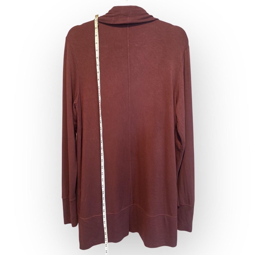 Athleta Pranayama Wrap Cardigan Burgundy  Soft Knit  Size M - Picture 3 of 7